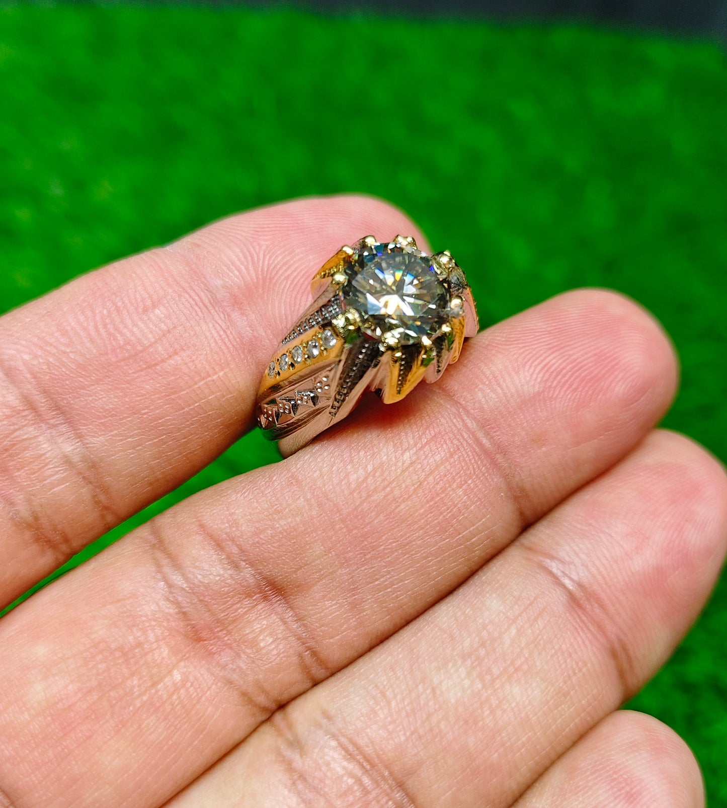 Rose Gold Moissanite Diamond Ring