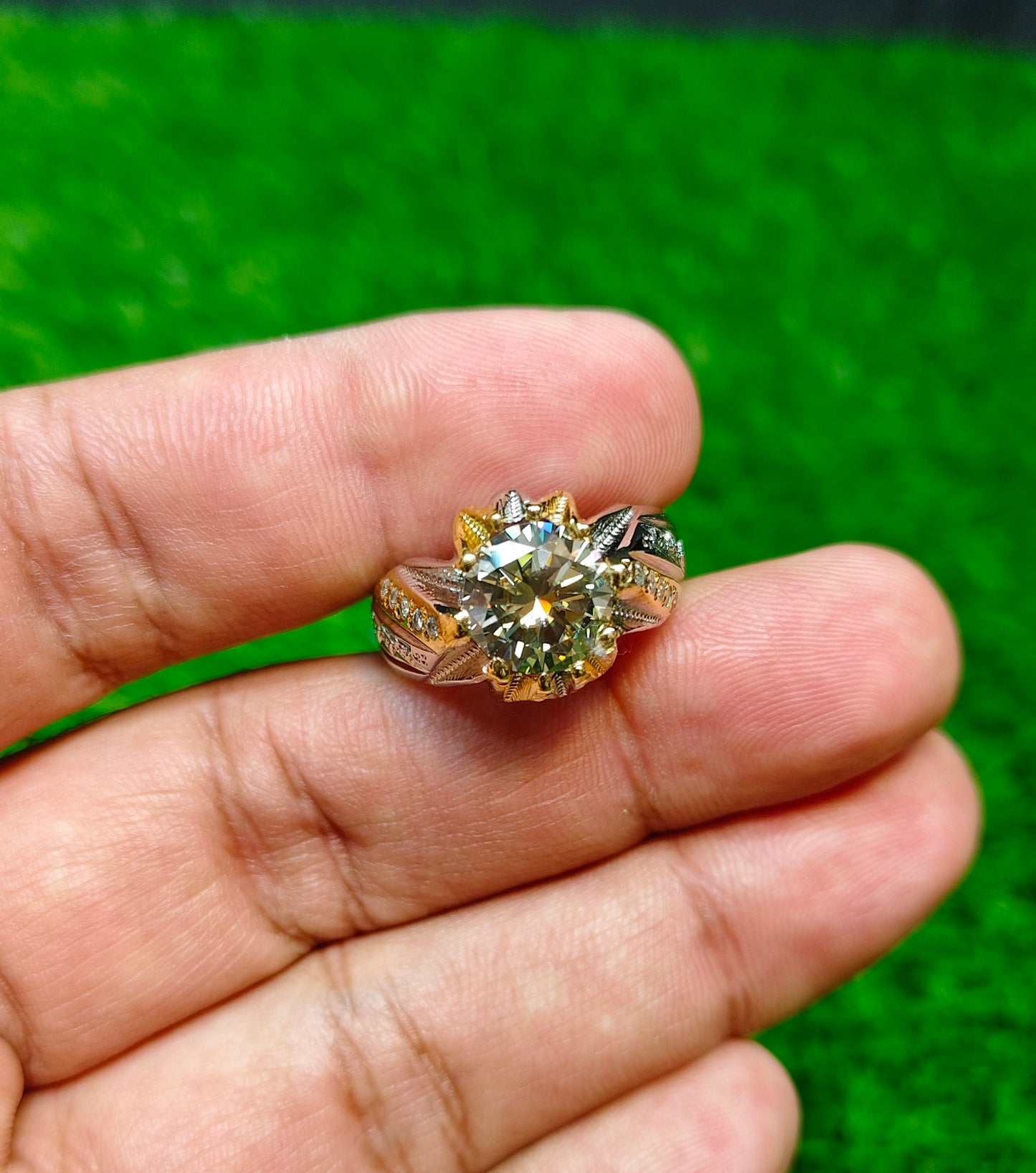 Rose Gold Moissanite Diamond Ring