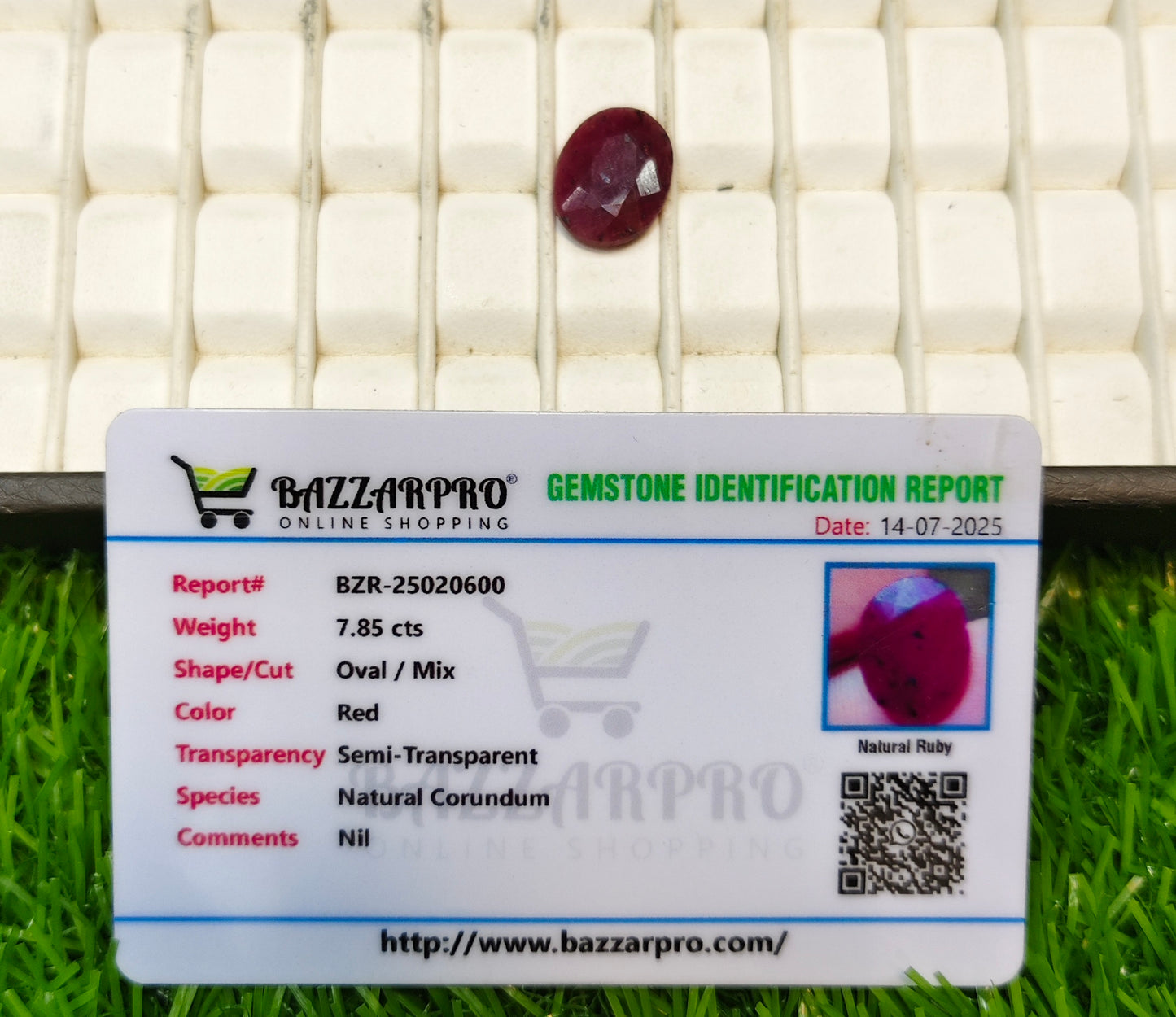 Ruby Stone With Lab Certificte