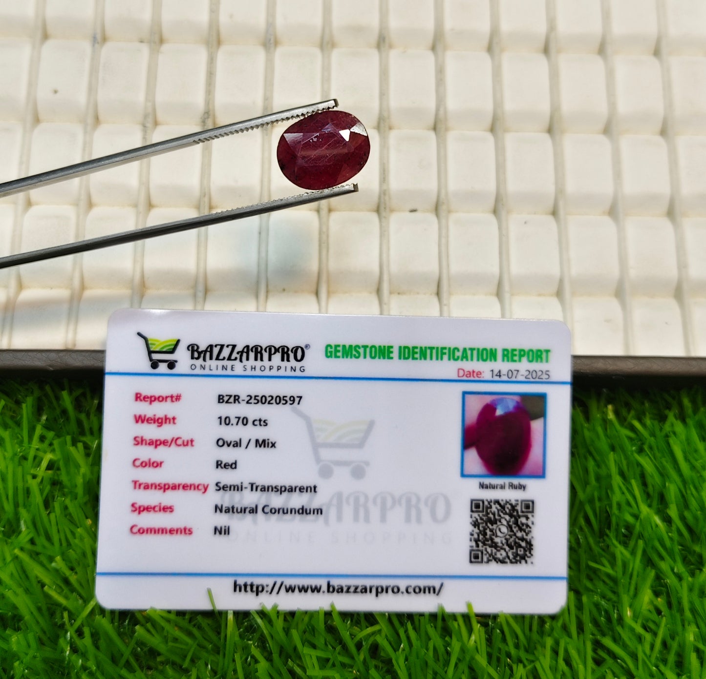 Natural Aquamarine Stone With Lab Certificte