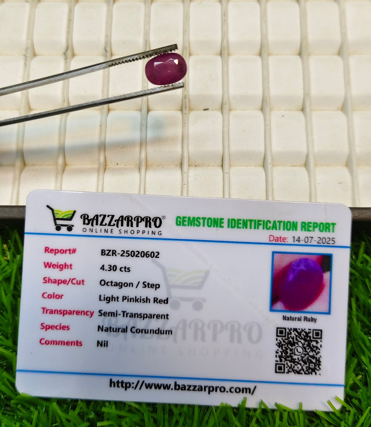 Ruby Stone With Lab Certificte