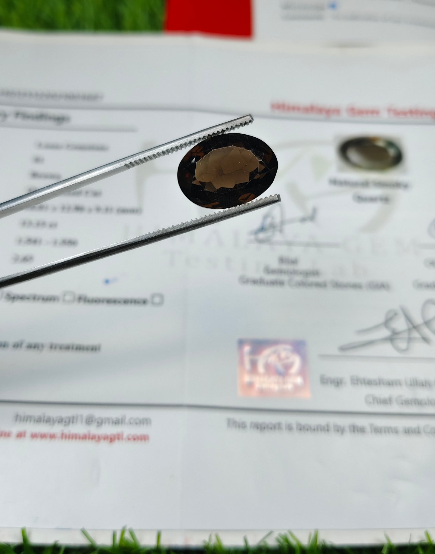 Smokey Quartz With Lab certificate