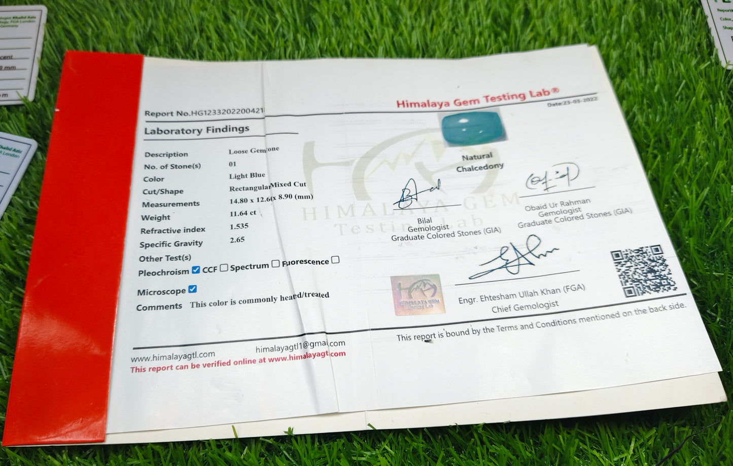 Aqeeq Sulemani With Lab certificate