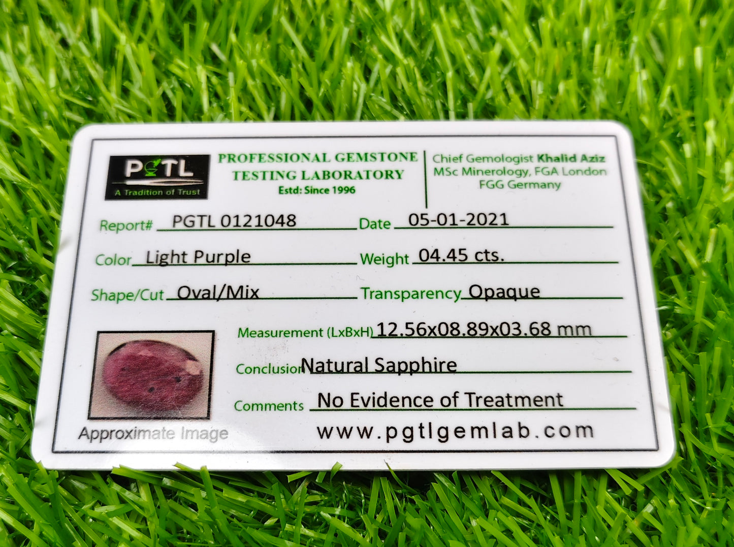 Natural Sapphire With Lab certificate
