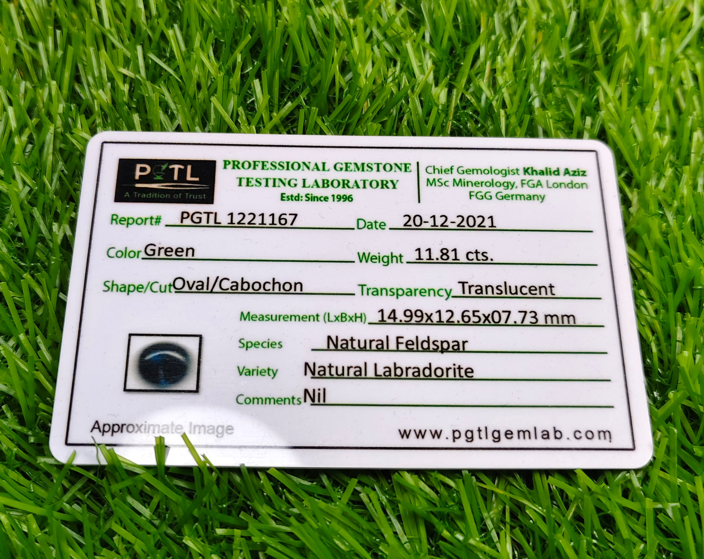 Labradorite With Lab certificate