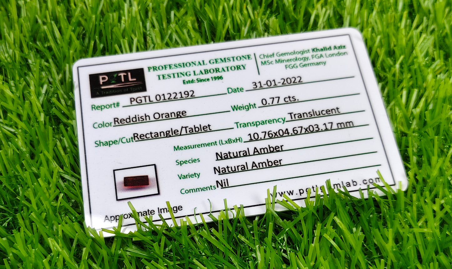 Natural Amber With Lab certificate