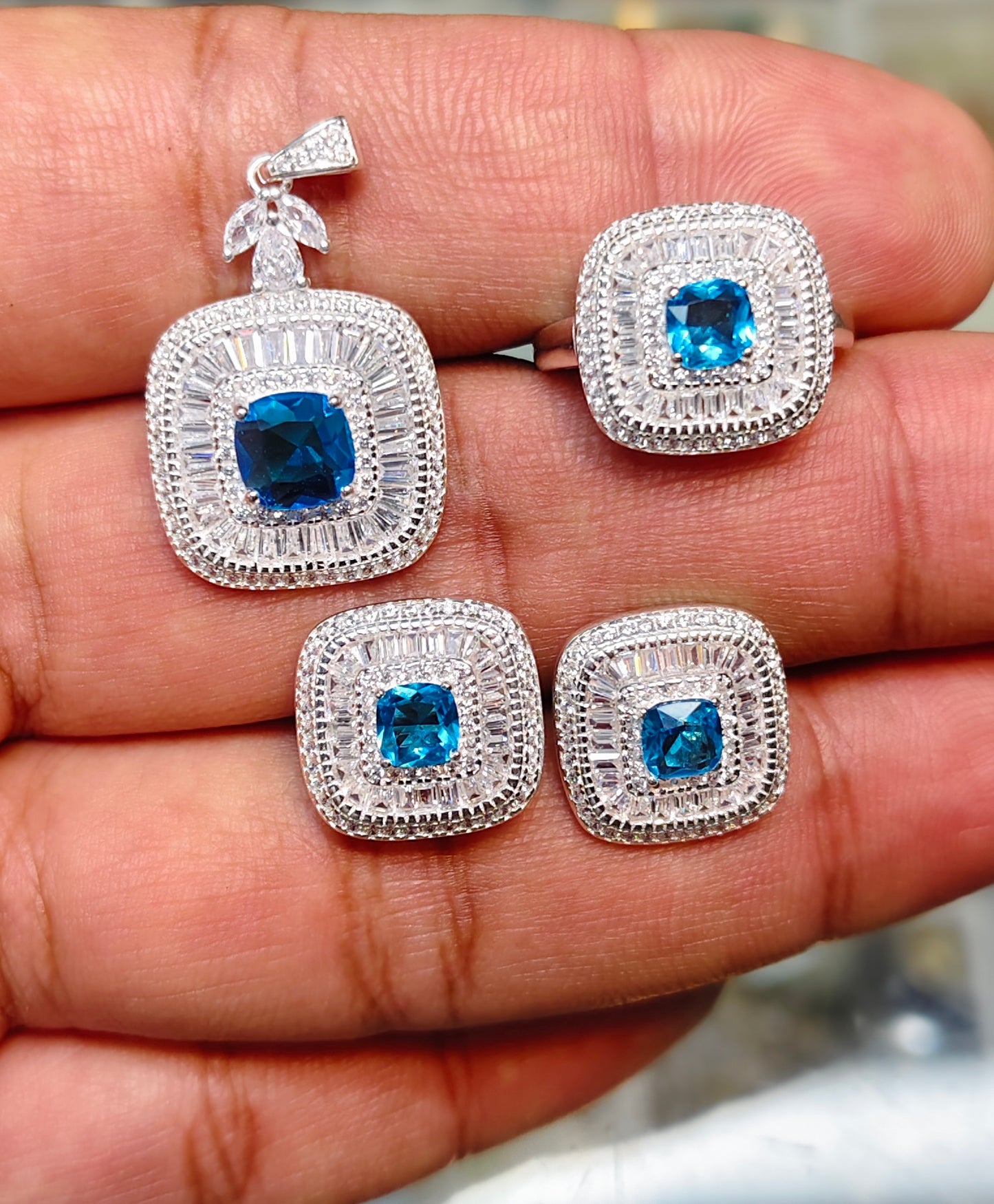Jewelry Sets In Blue Topaz