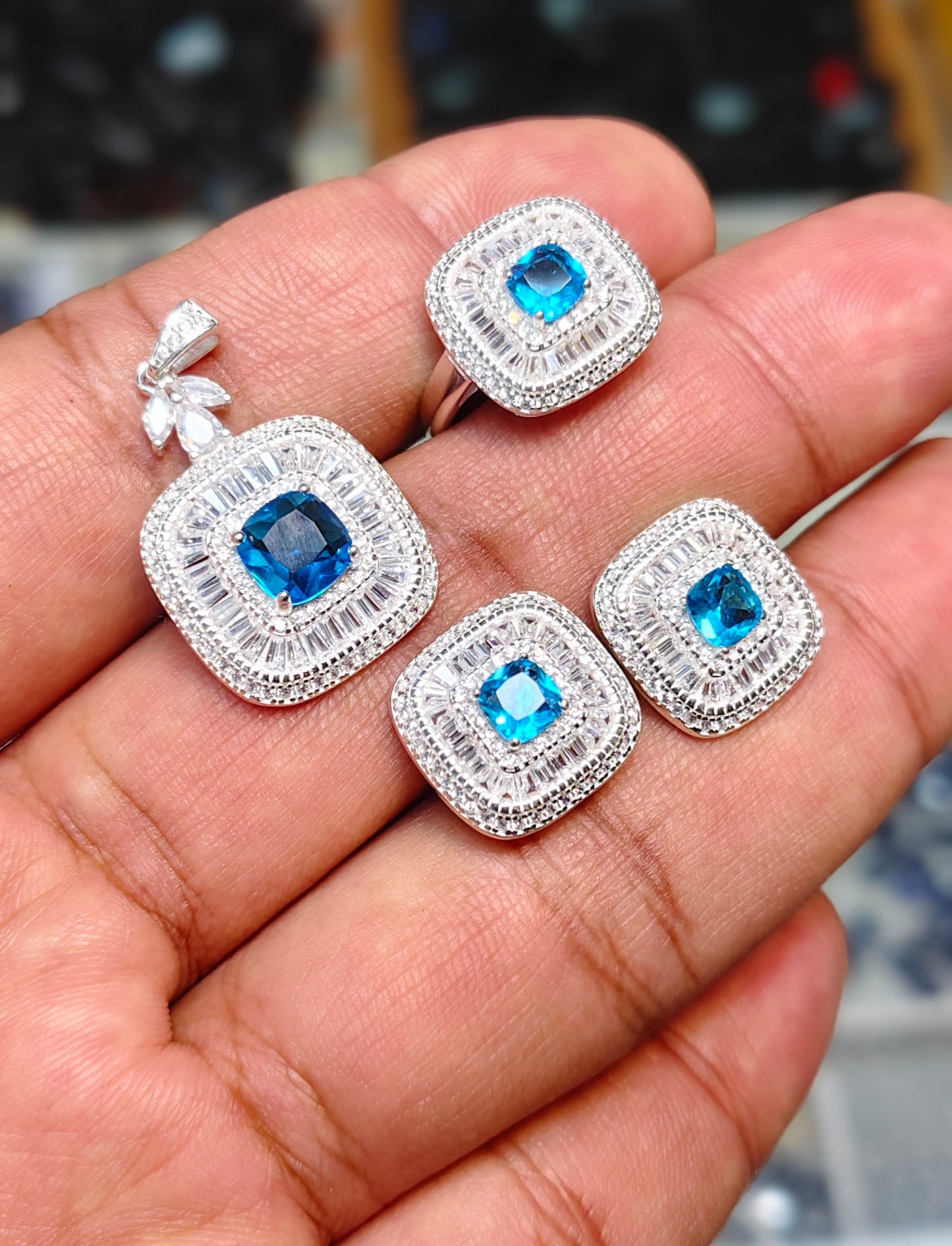 Jewelry Sets In Blue Topaz