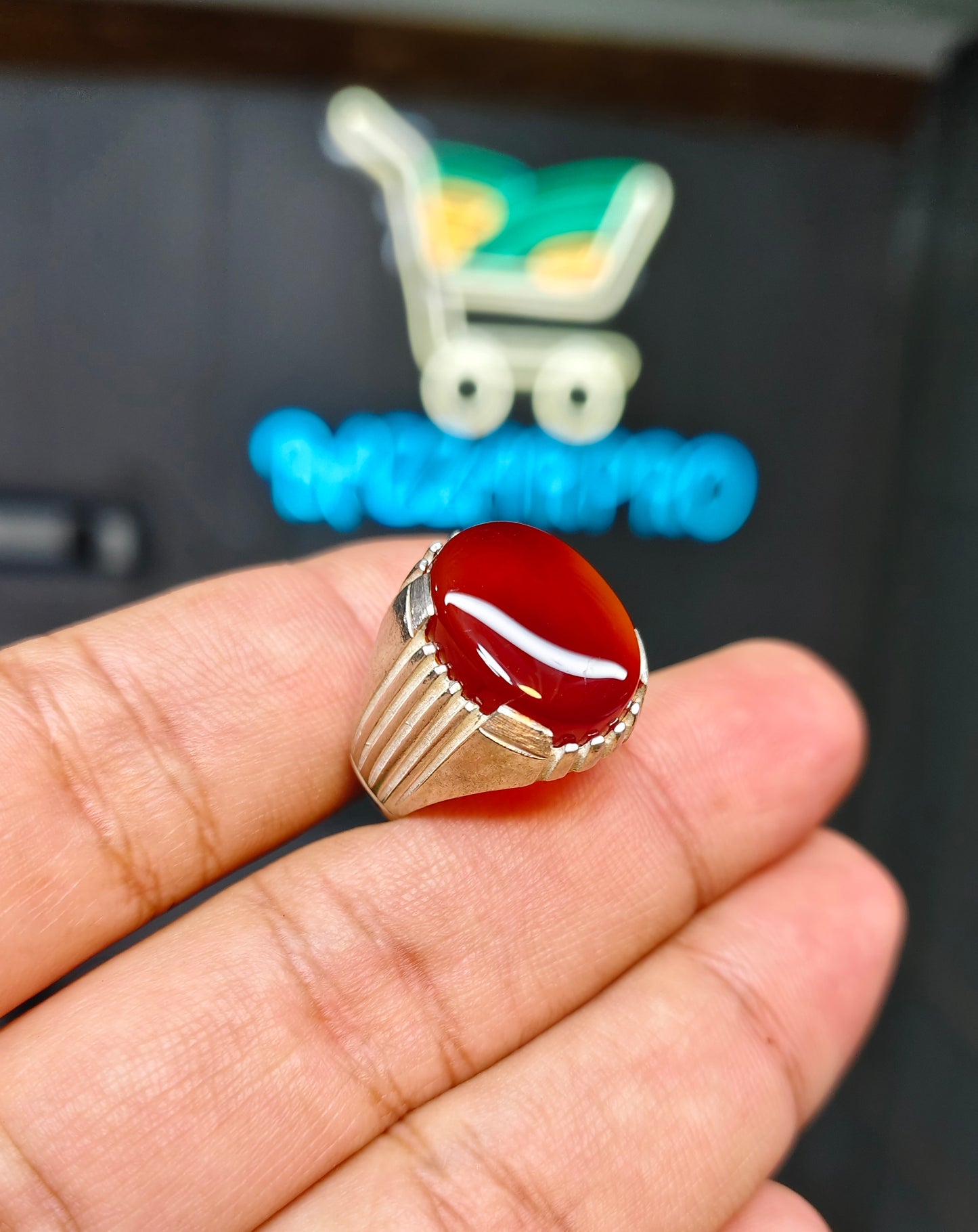 Yamni Aqeeq Ring