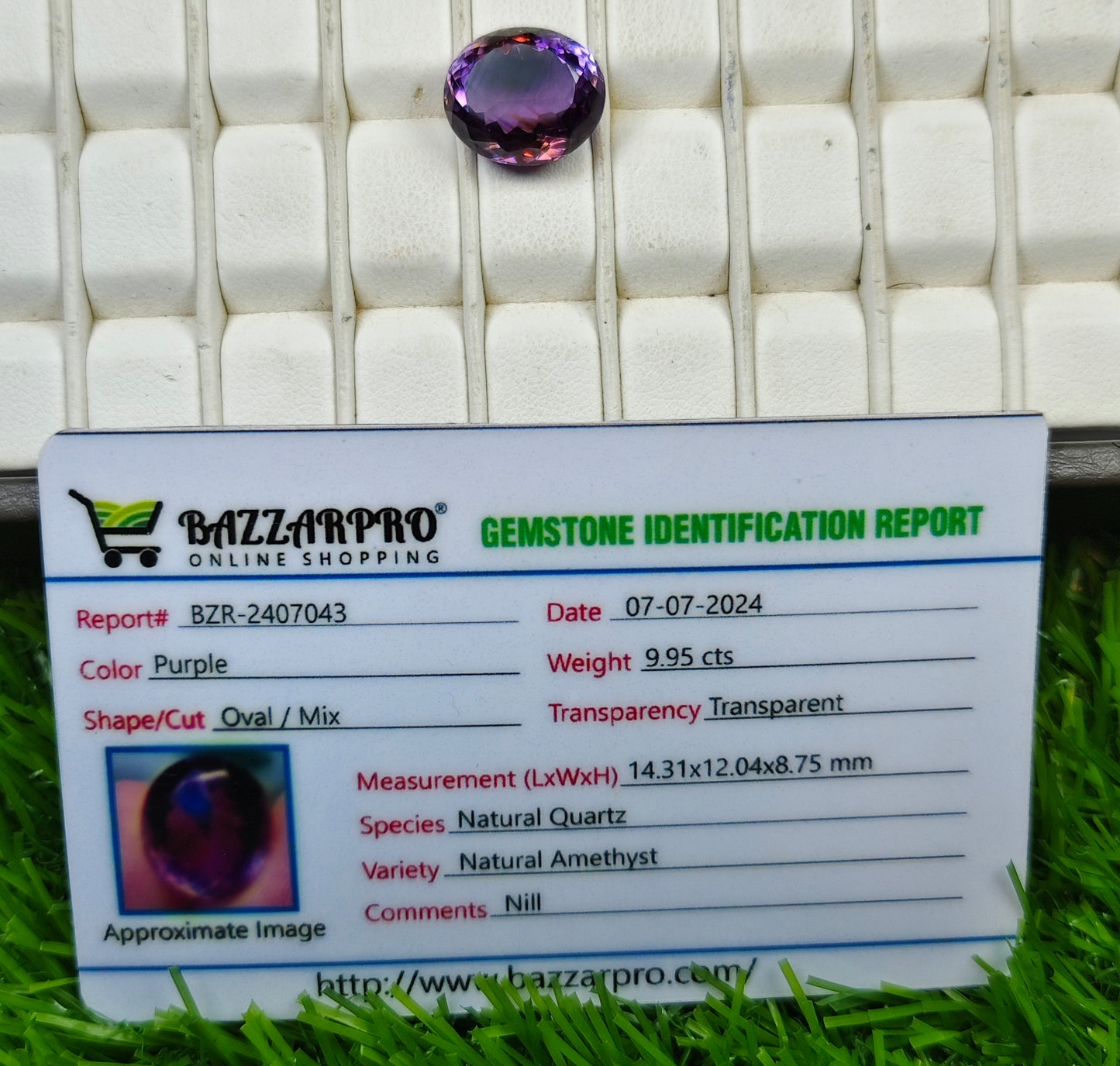 Amethyst With Lab Certificate