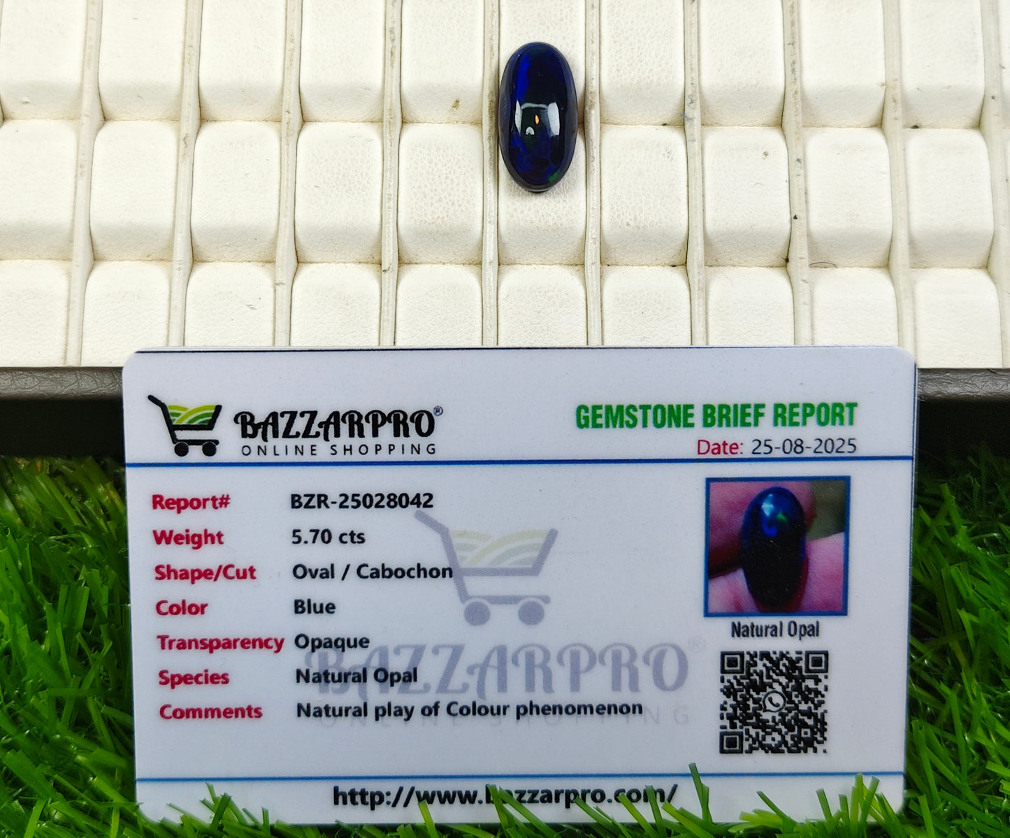 Blue Opal With Lab Certificate