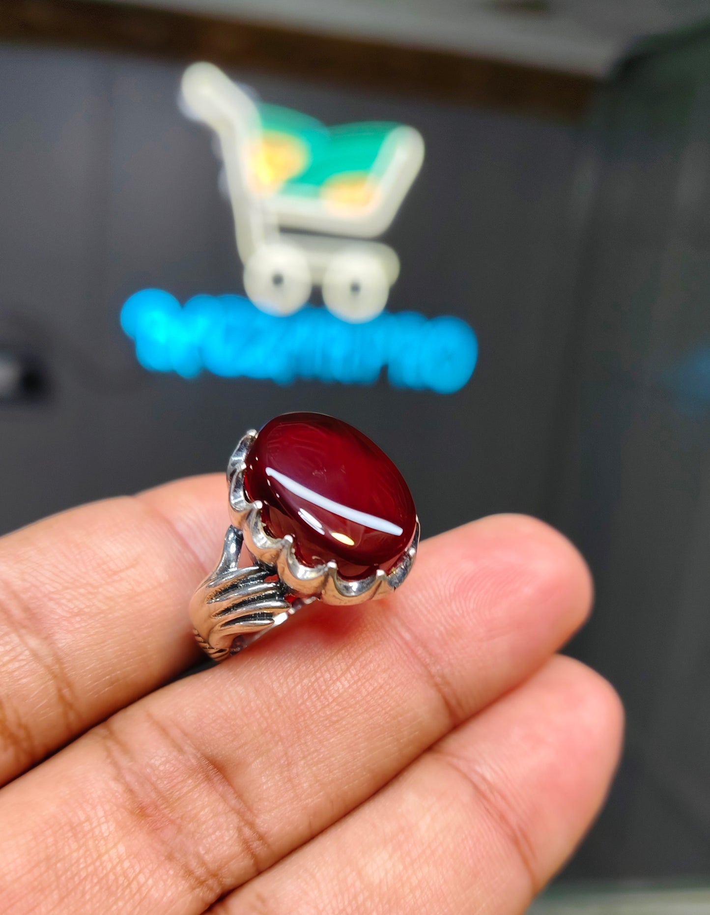 Yamni Aqeeq Ring