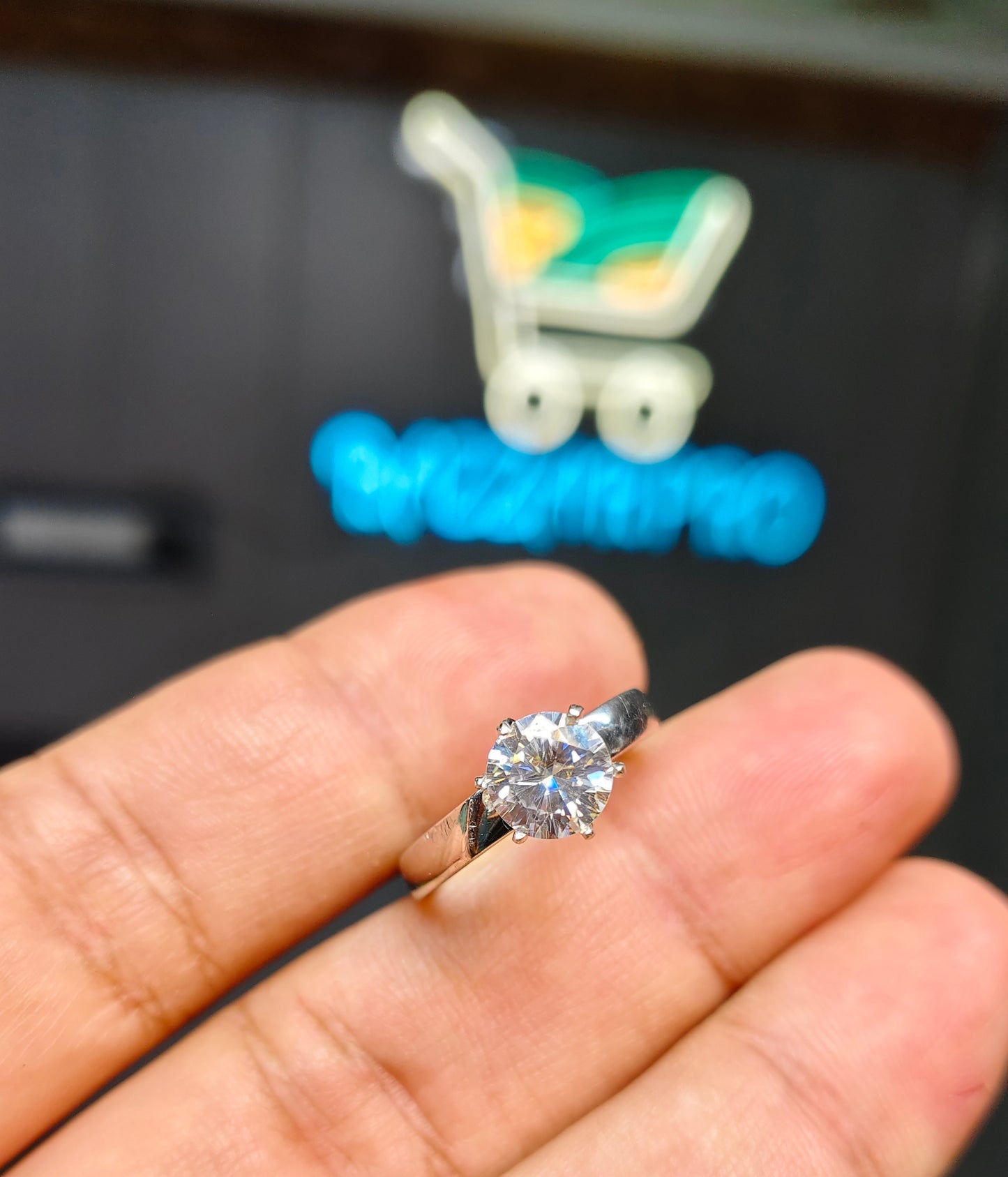 Rhodium2 Crt Moissanite Ring