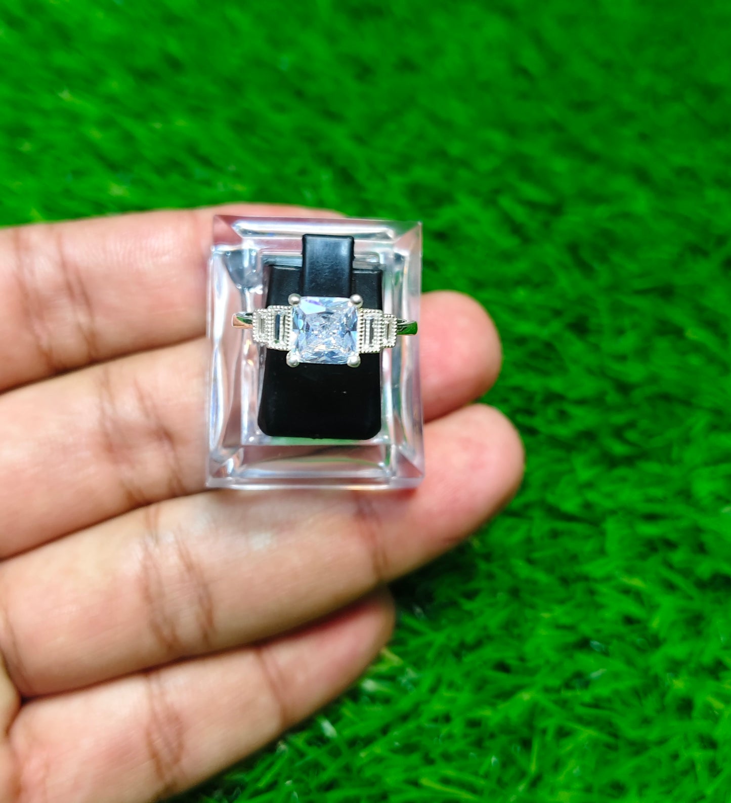 White Zircon Ring