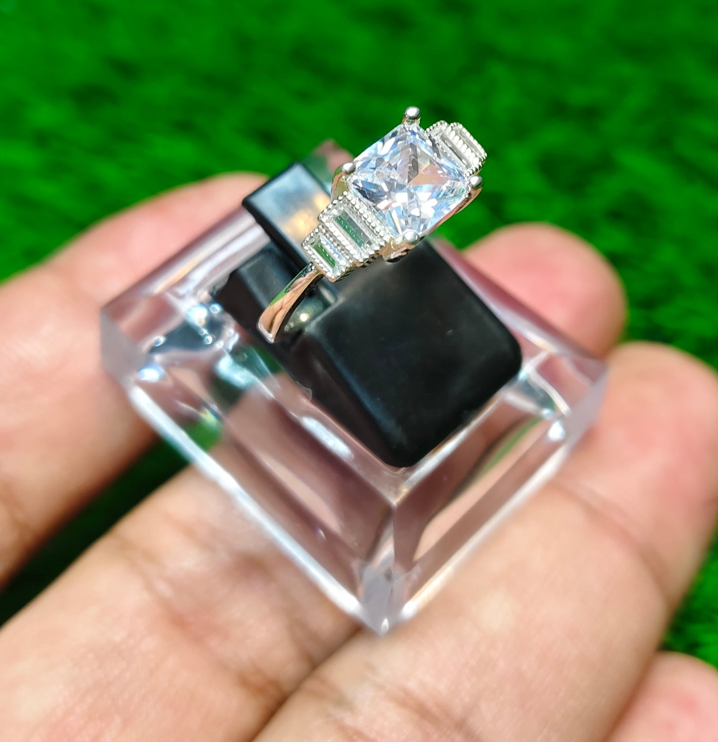 White Zircon Ring