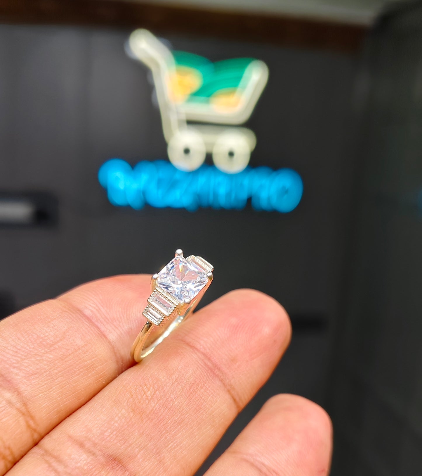 White Zircon Ring