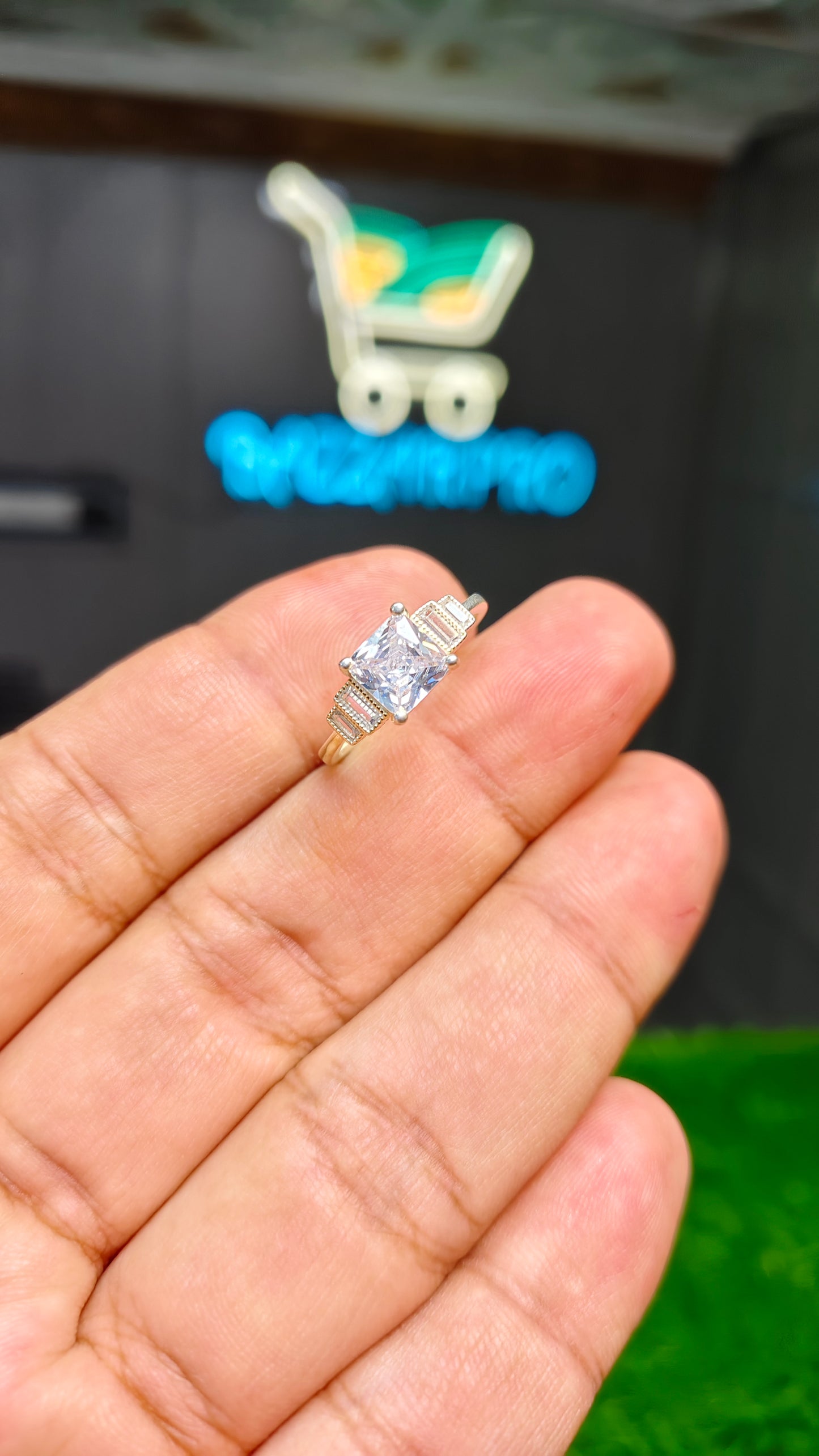White Zircon Ring