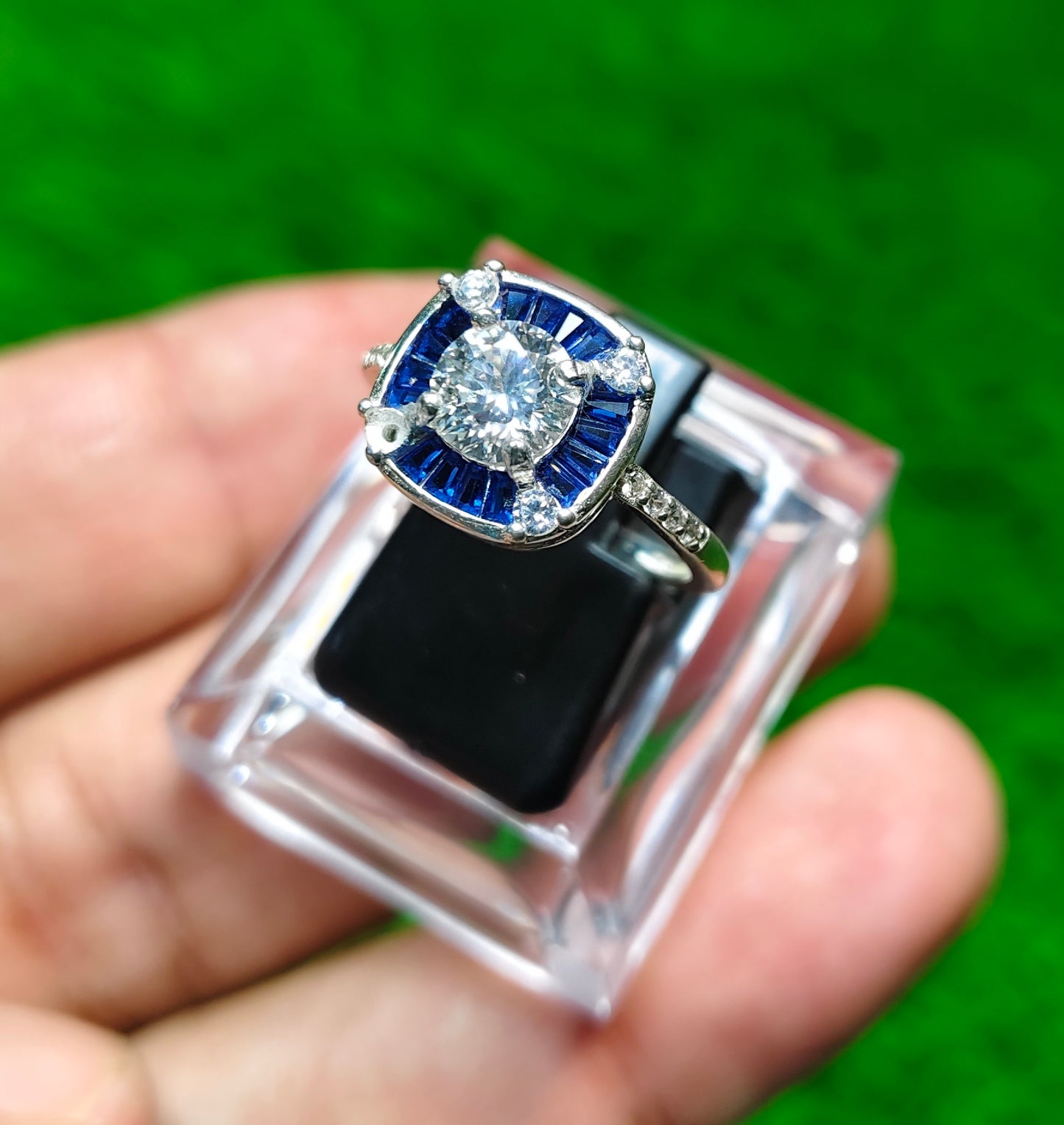 White Moissanite Ring