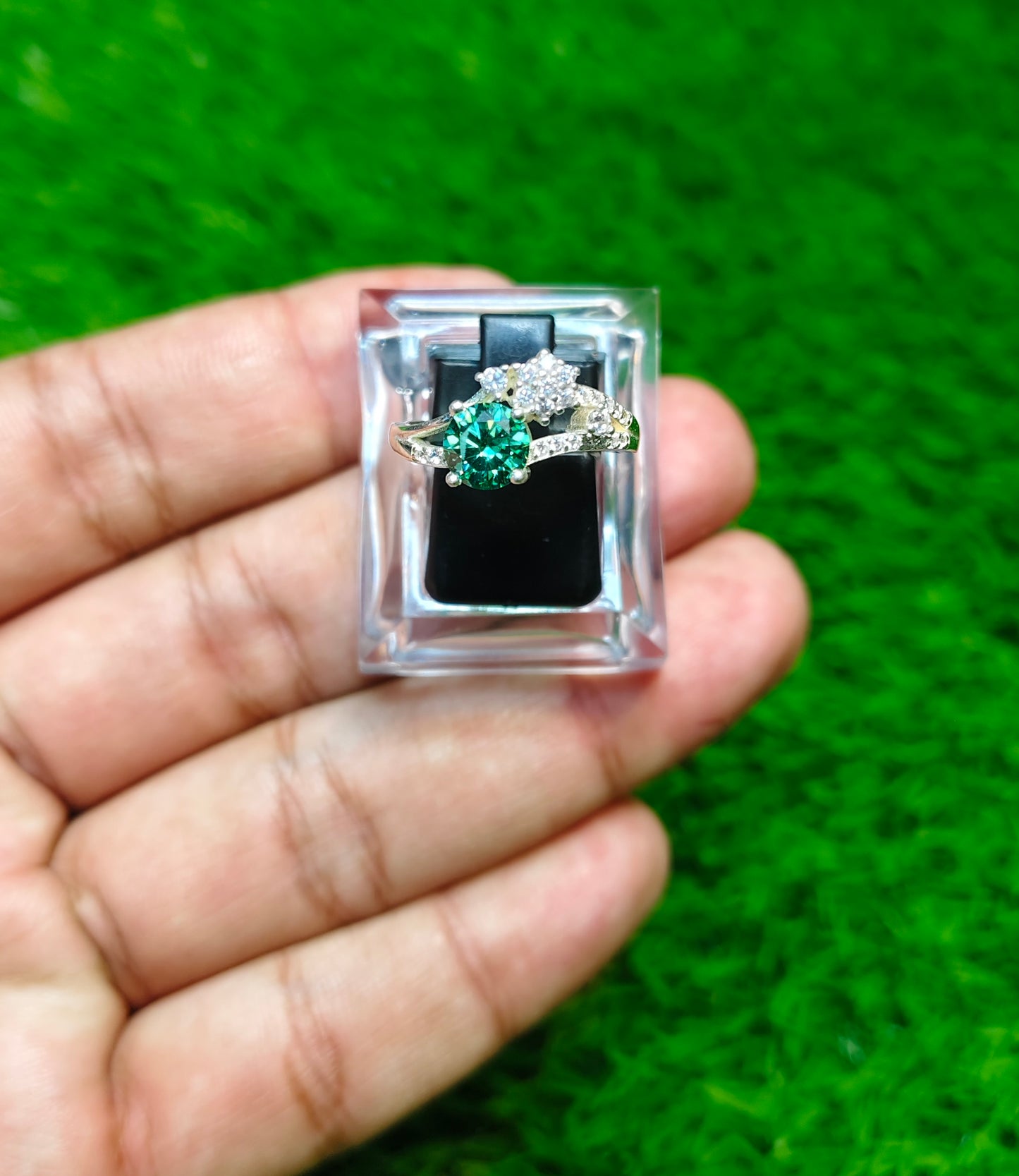 Green Moissanite Ring