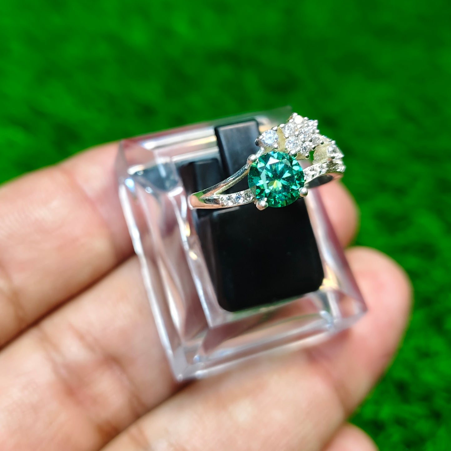 Green Moissanite Ring
