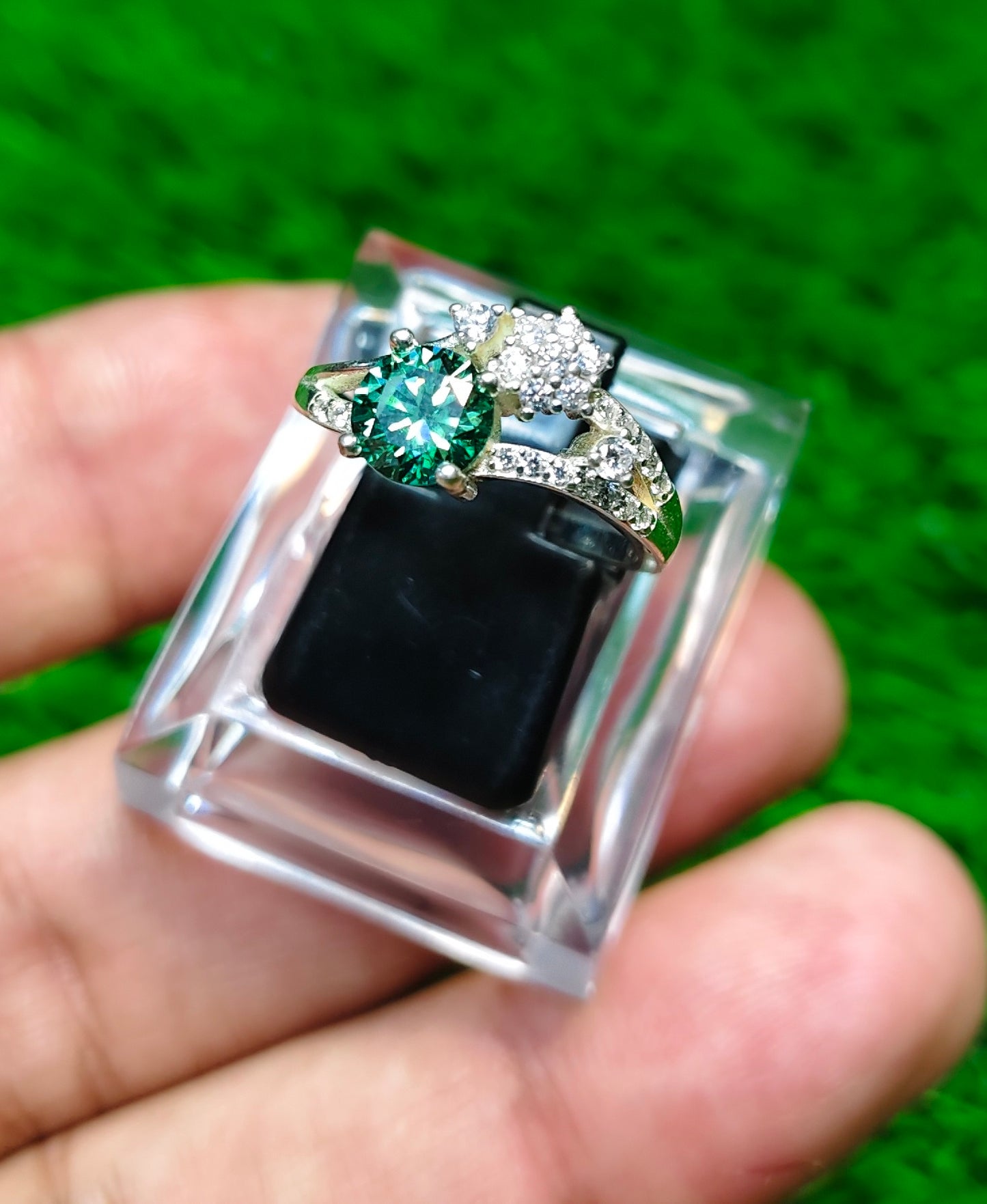 Green Moissanite Ring