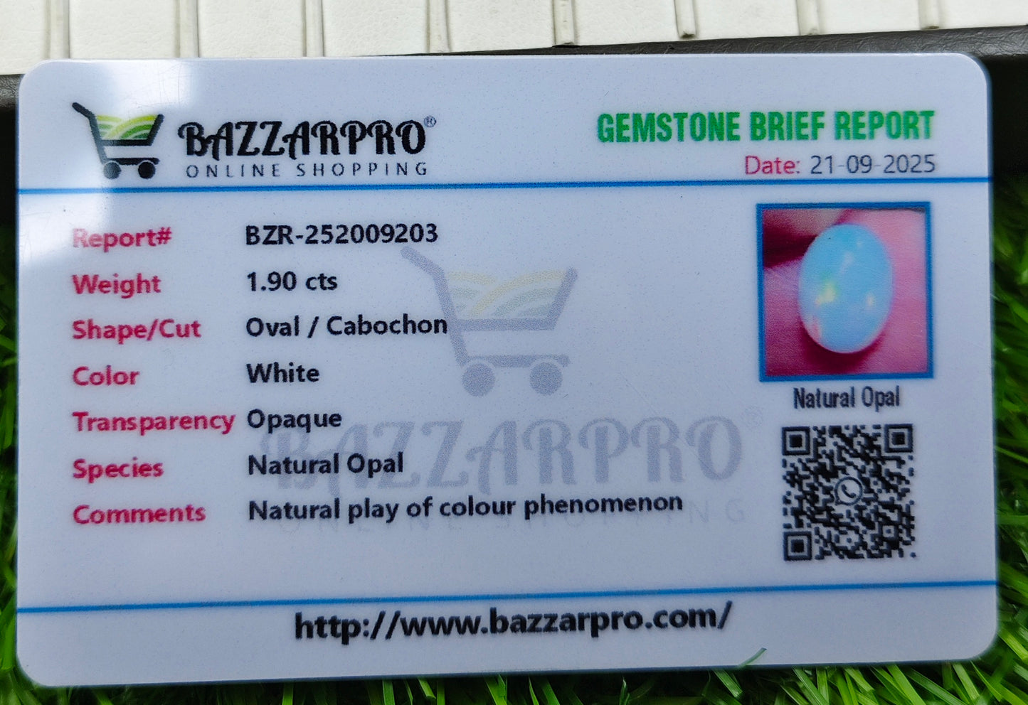Premium Opal With Lab Certificate