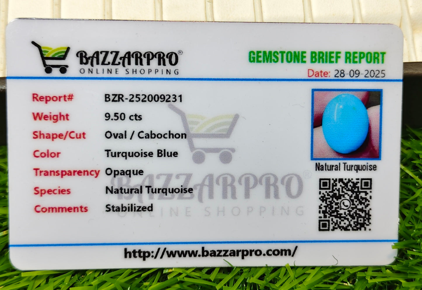 Premium Quality Irani Feroza With Lab Certificate