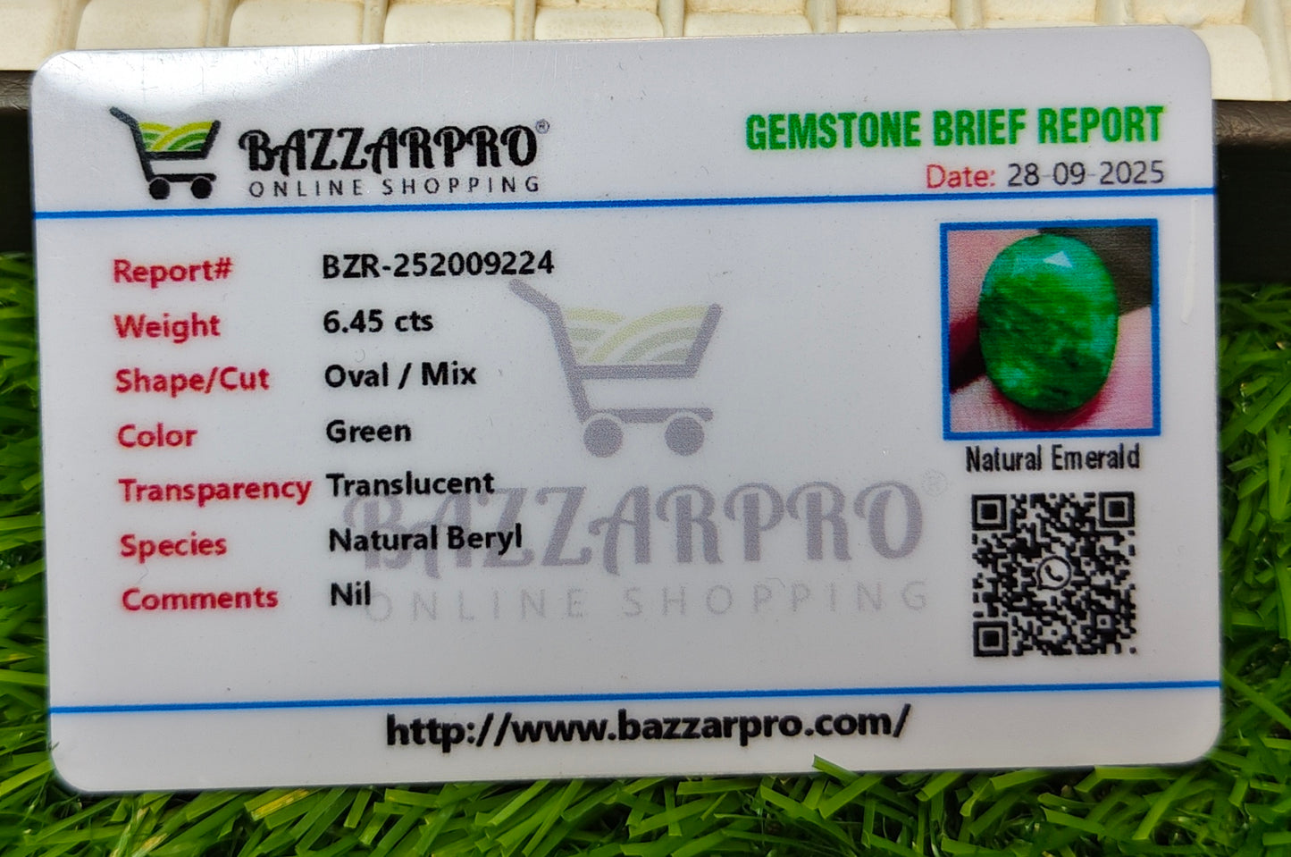 Zamurd With Lab Certificate