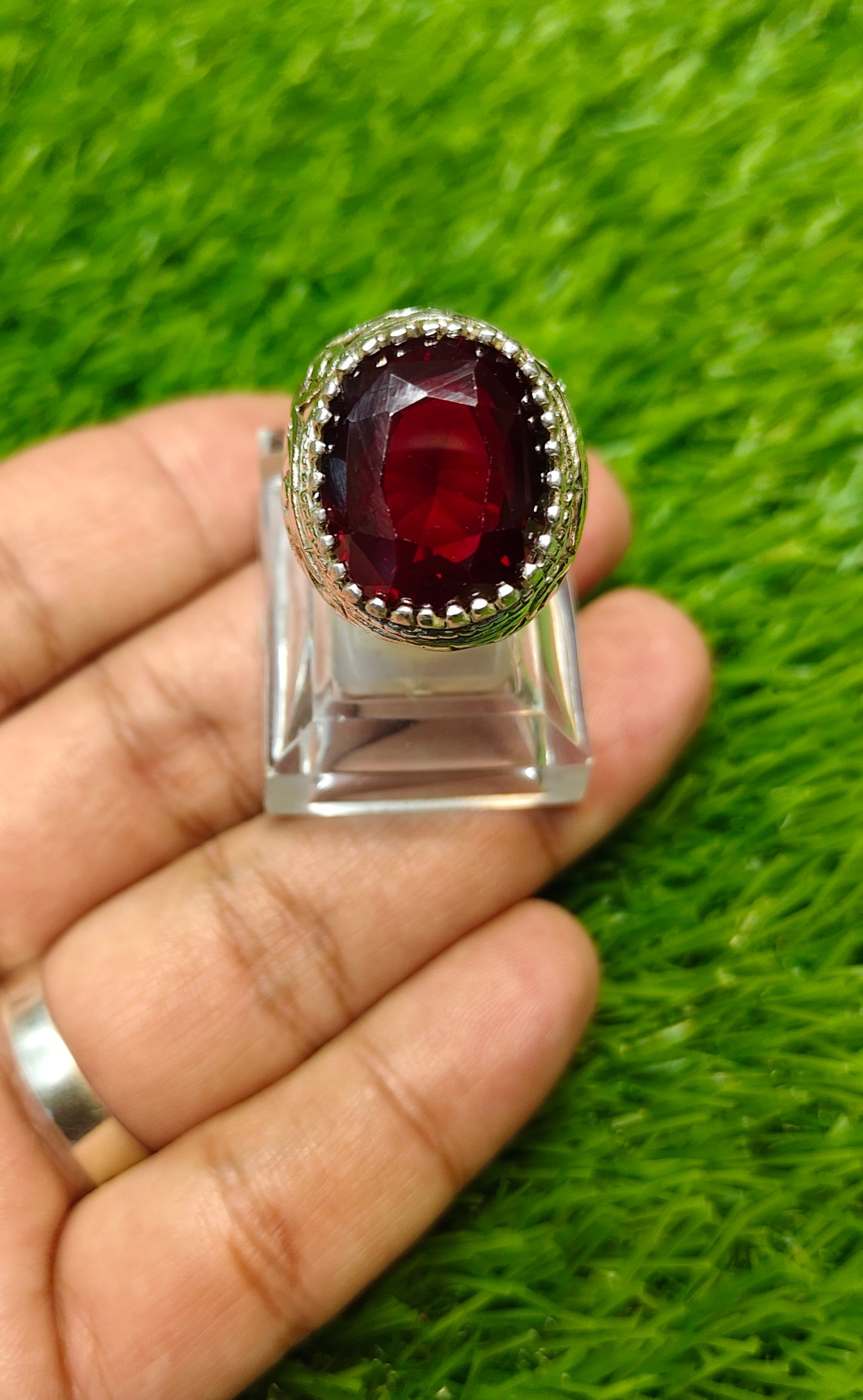 Premium Quality Red Anari Yaqoot Ring