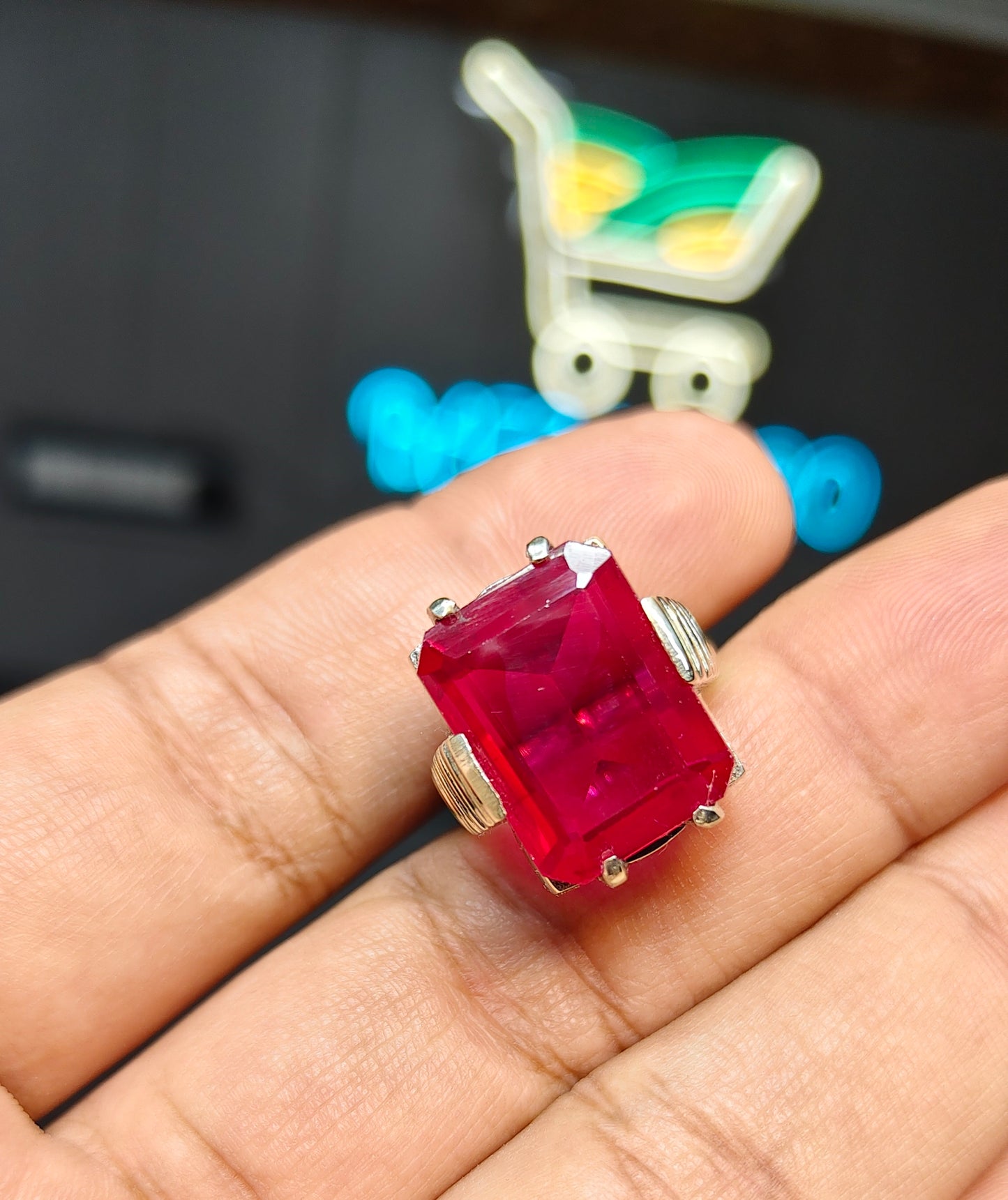 Premium Quality Red Anari Yaqoot Ring