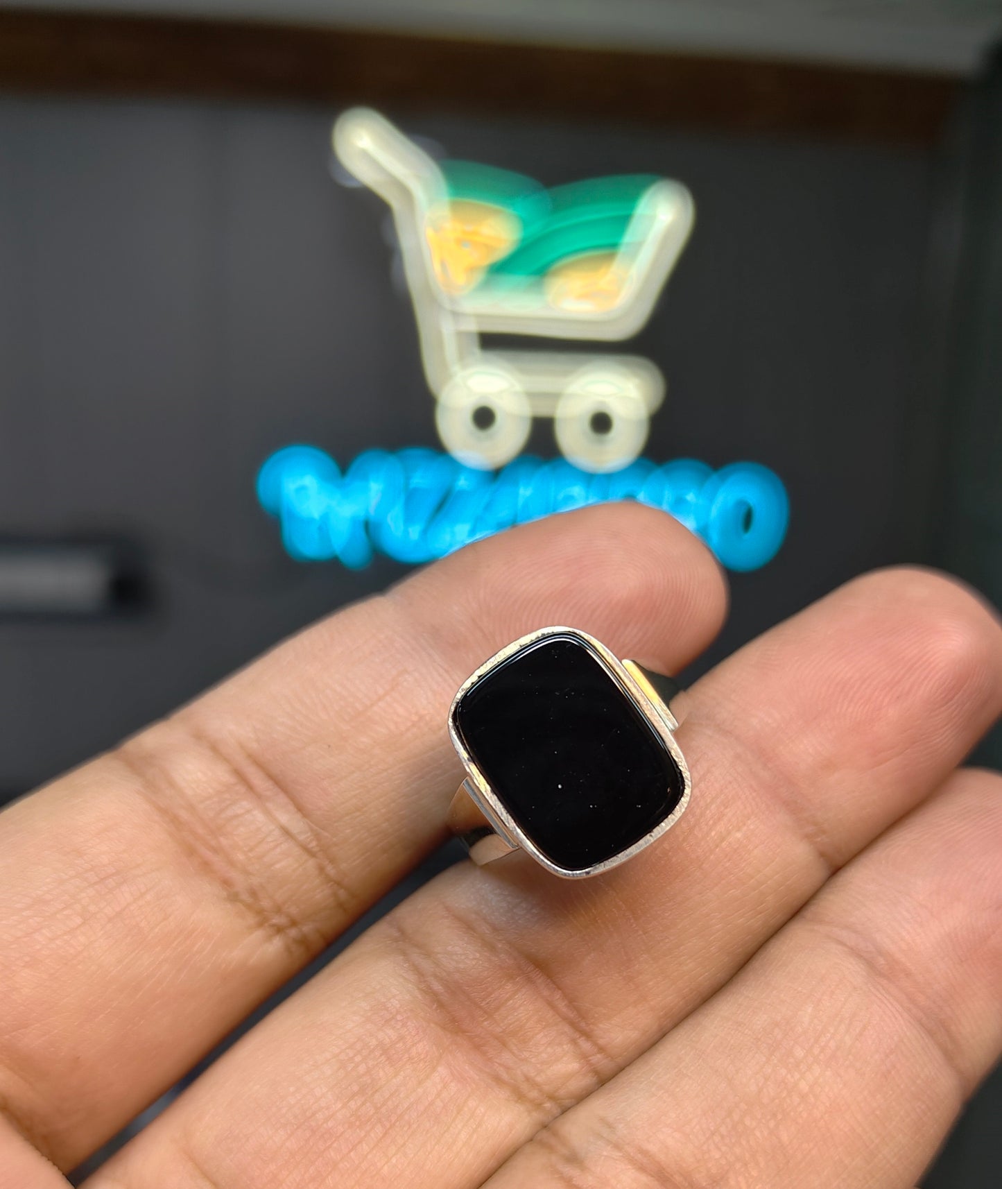 Premium Quality Black Aqeeq Ring