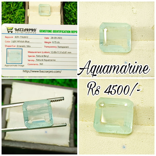 Aquamarine With Lab Certificate