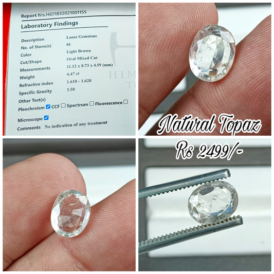 Natural Topaz With Lab Certificate
