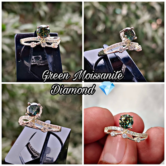 Green Moissanite Turkish Ring
