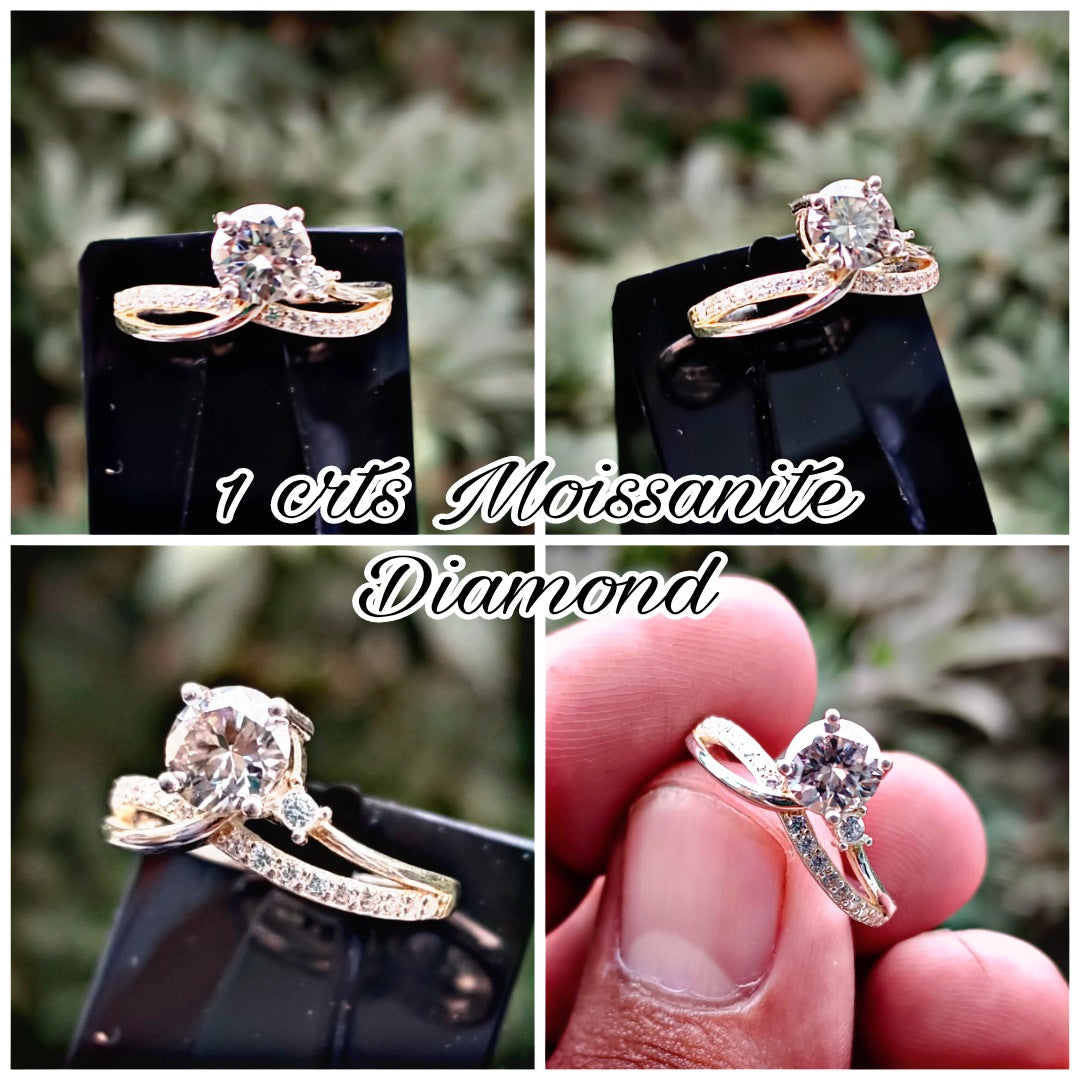 1 CRT Moissanite Turkish Ring