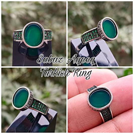Sabaz Aqeeq Turkish Ring