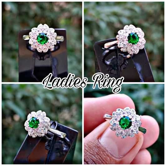 Green Zircon Ladies Ring