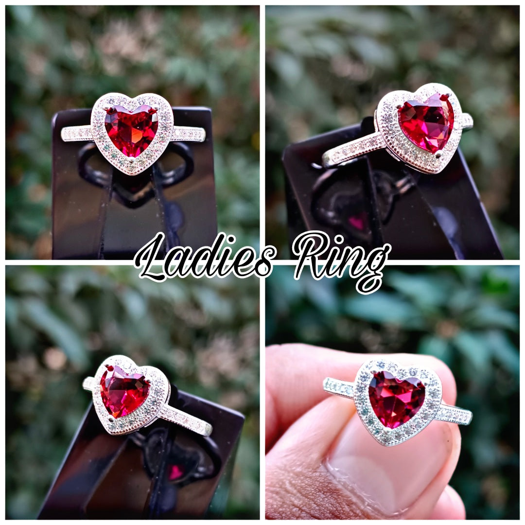 Red Zircon Ladies Ring