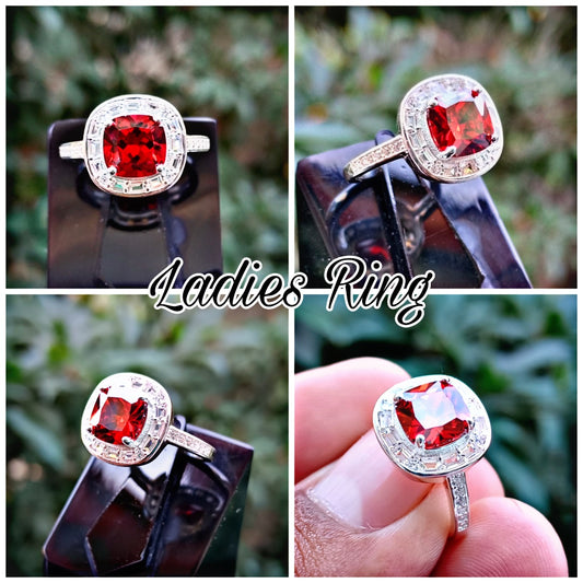 Red Zircon Ladies Ring
