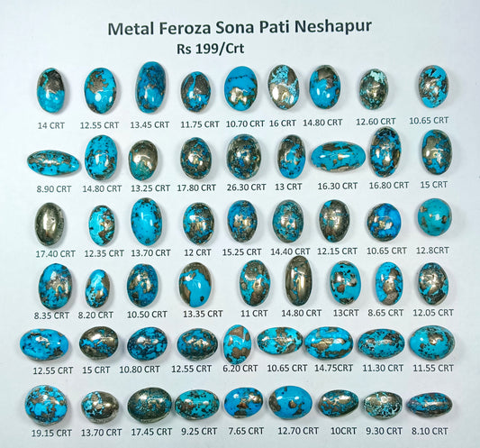 Turquoise(Feroza Nesha Puri Sona Patti-Gold Metals)