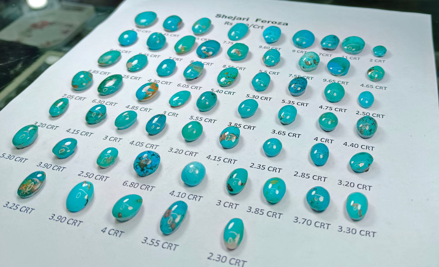 Turquoise(shejri Feroza Nesha Puri Sona Patti-Gold Metals)