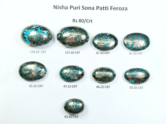 Turquoise(Feroza Nesha Puri Sona Patti-Gold Metals)