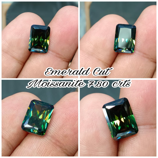 Emerald Cut Moissanite 7.80 CRT