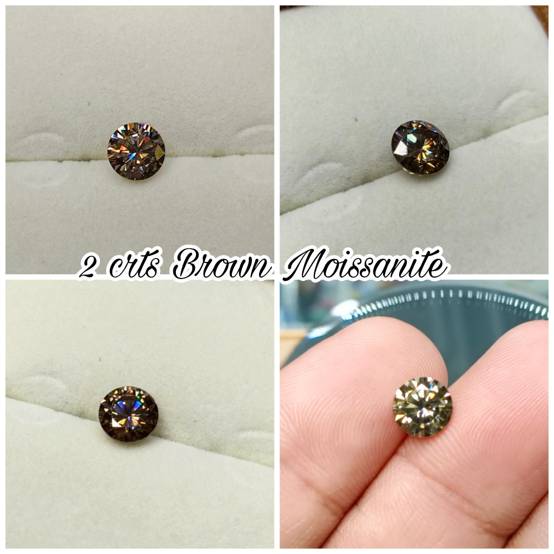 Brown Moissanite Diamond 2 CRT