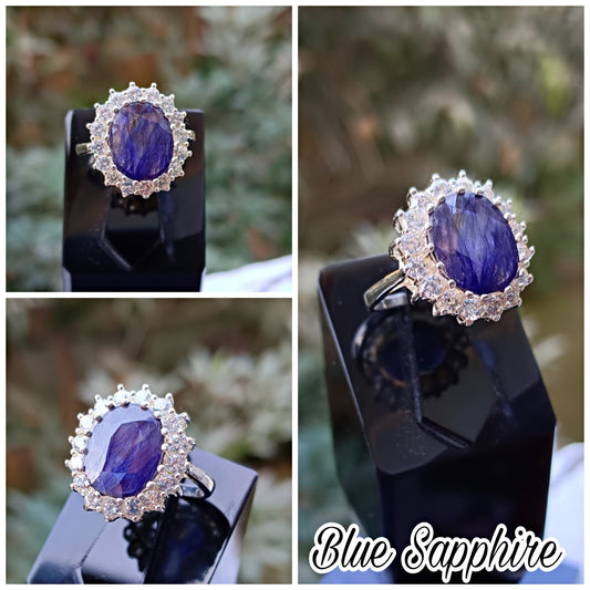 blue sapphire ring for Ladies