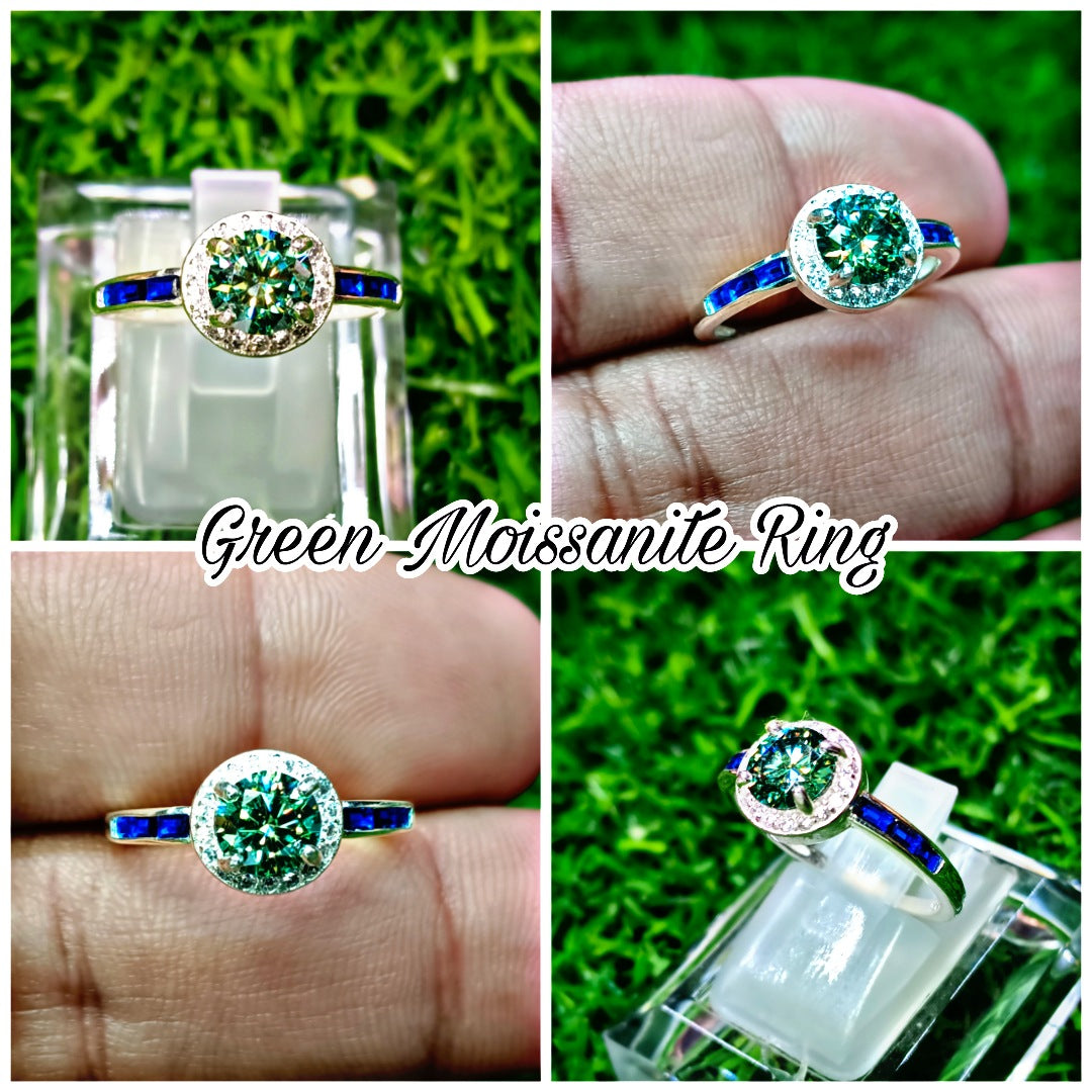 Green Moissanite diamond Ring for ladies