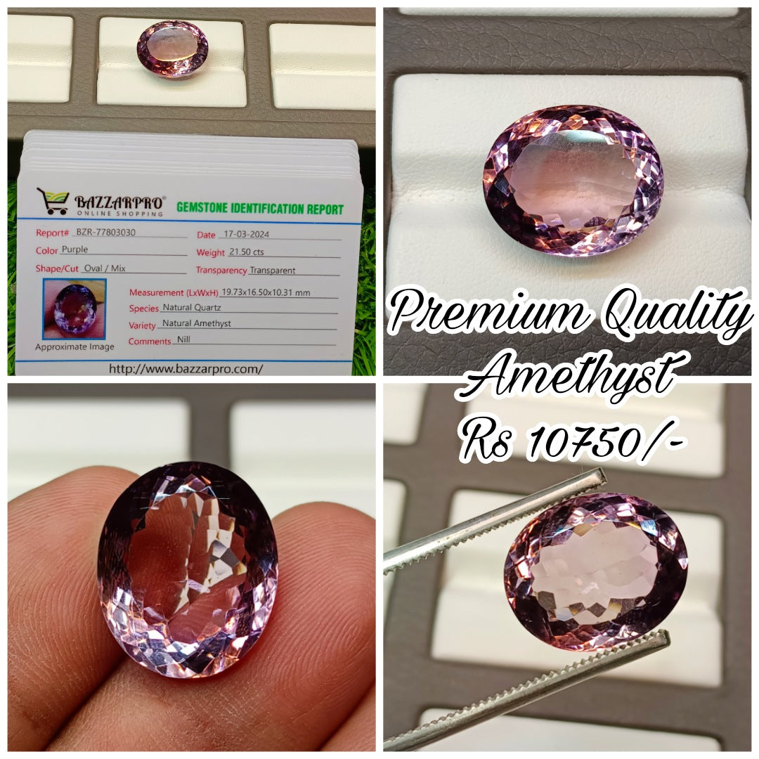 Premium Quality Amethyst Stone with lab certificate