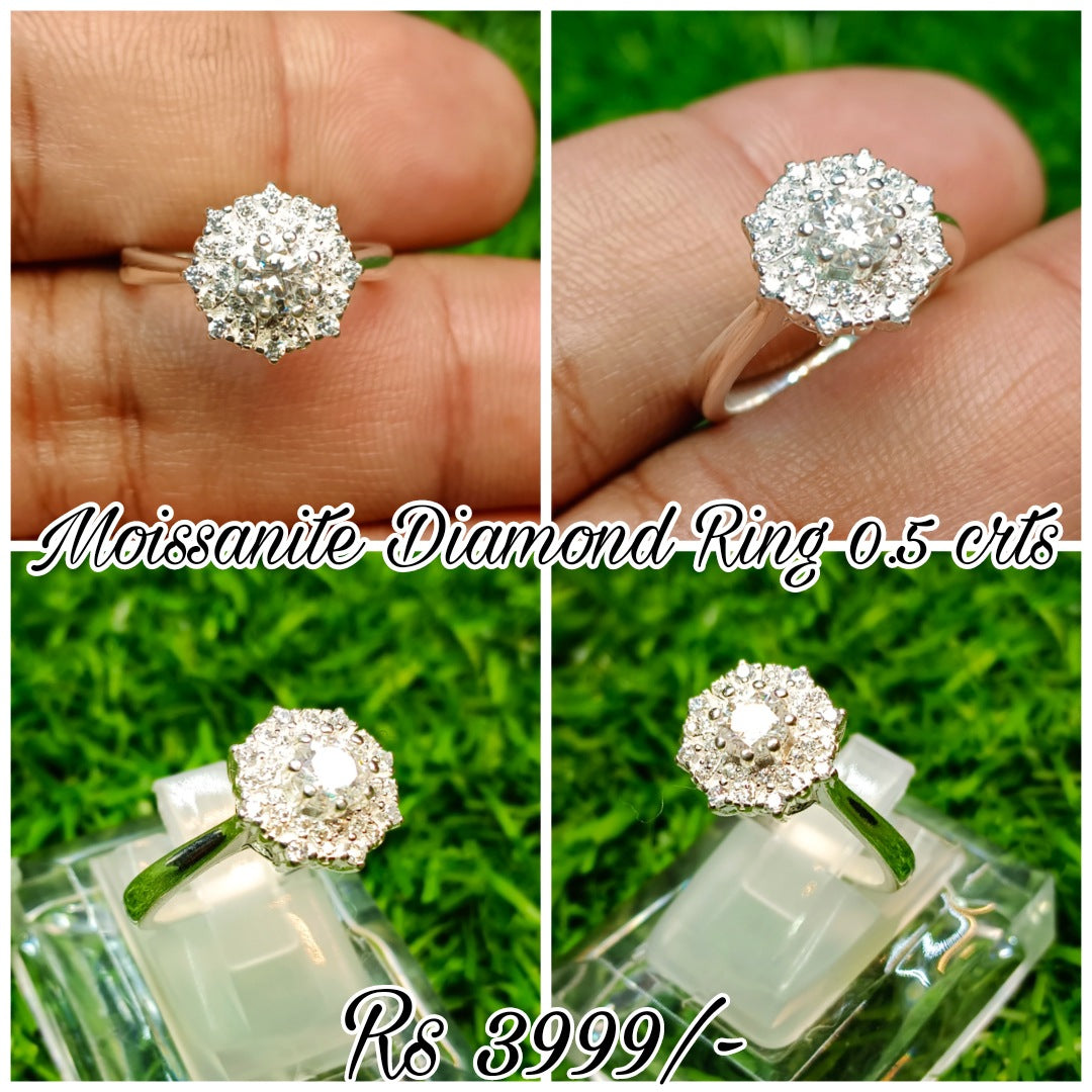 Moissanite Diamond 0.5 CRT Ring