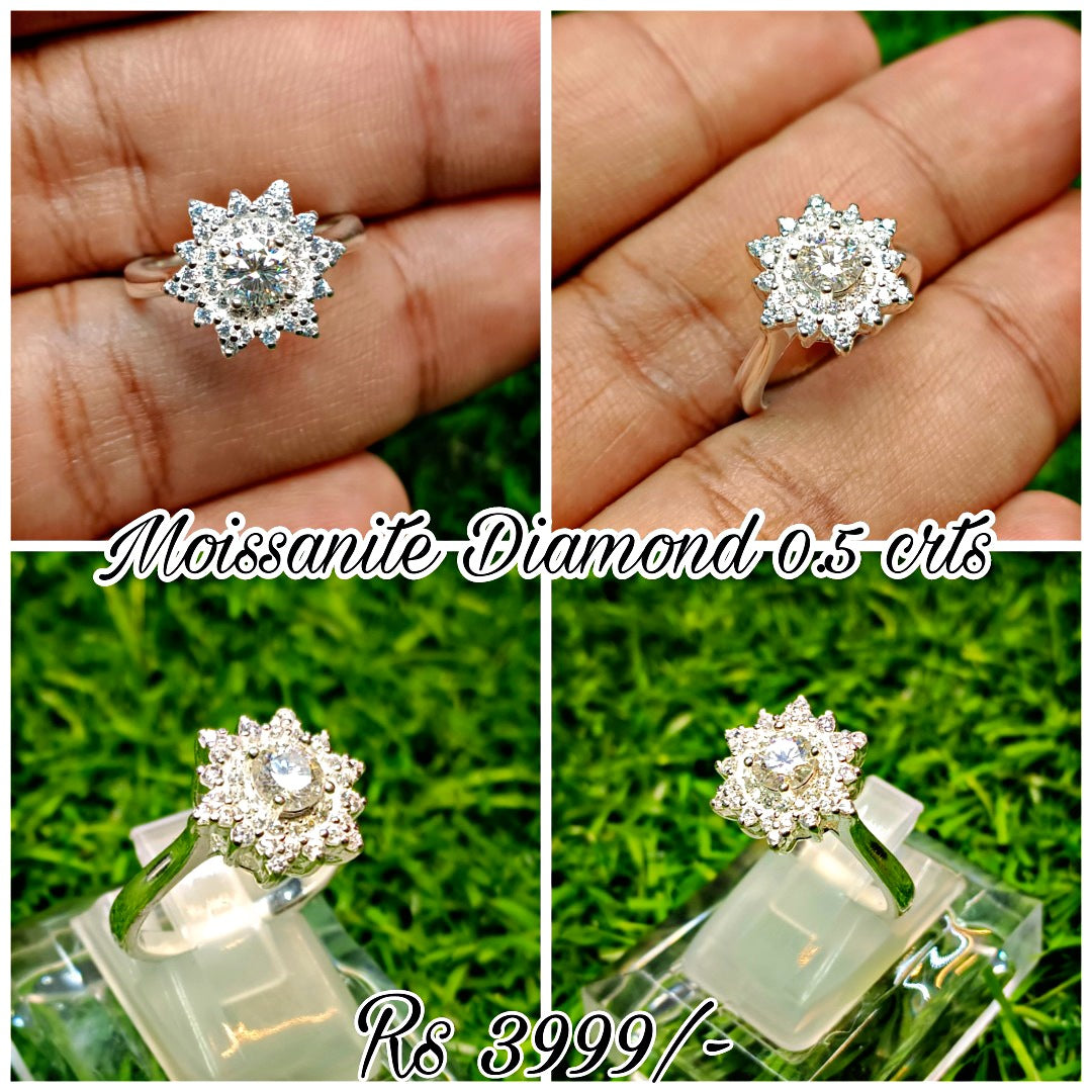 Moissanite Diamond 0.5 CRT Ring