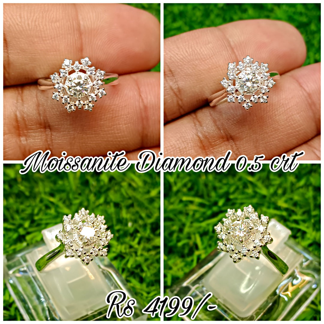 Moissanite diamond 0.5 CRT Ring